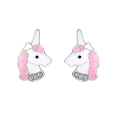 Enamel Unicorn Earrings <br> Safe Surgical Stainless <br> 
Steel Posts