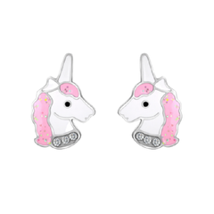 Enamel Unicorn Earrings <br> Safe Surgical Stainless <br> 
Steel Posts