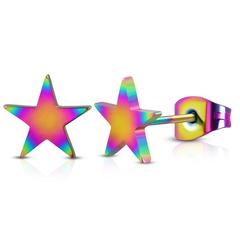 Anodized Star Post Earring <br> Safe Surgical Stainless <br> Steel Posts
