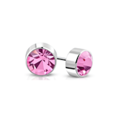 Rose Pink CZ Post Earrings, Surgical Stainless Steel, Perfect For Sensitive Ears


