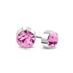 Rose Pink CZ Post Earrings, Surgical Stainless Steel, Perfect For Sensitive Ears


