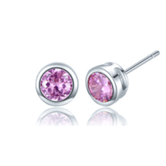 Pink Cubic Zirconia <br> Post Earrings