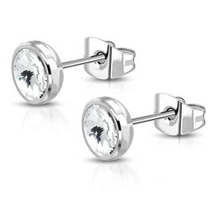 Clear Crystal Clear CZ  Studs <br> Safe Surgical Stainless <br> Steel Posts

