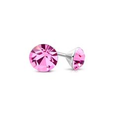 Rose Pink CZ Studs - Hypoallergenic - Safe Surgical Stainless Steel Posts
