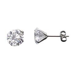 Crystal Clear CZ Studs - Safe Surgical Stainless Steel Posts
