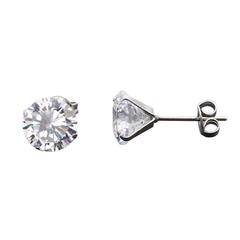 Crystal Clear CZ Studs <br>  Safe Surgical Stainless <br> Steel Posts
