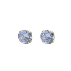 Lavender Cubic Zirconia - Post Earrings - Gold