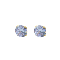 Lavender Cubic Zirconia - Hypoallergenic - Safe Surgical Stainless Steel Posts
