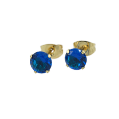 Sapphire CZ Earrings - Hypoallergenic - Safe Surgical Stainless Steel Posts