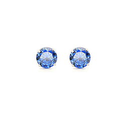 Sapphire CZ Studs - Hypoallergenic - Safe Surgical Stainless Steel Posts


