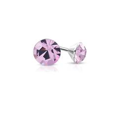 Lilac Cubic Zirconia Studs - Hypoallergenic - Safe Surgical Stainless Steel Posts


