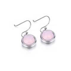 Pink Opal  Dangle Earring - Hypoallergenic - Safe Surgical Stainless Steel 