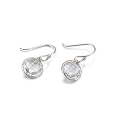 Clear Crystal Dangle Earrings <br> Hypoallergenic - Safe Surgical Stainless Steel 