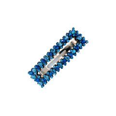 Clip Barrette In Blue <br> Rhinestones <br> Single