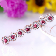 Clear and Pink Rhinestone Barrette