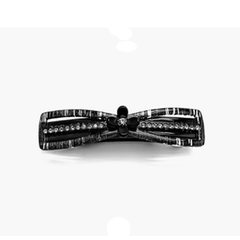 Black Acetate Barrette W/Rhinestones