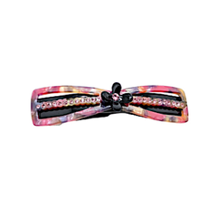 Multicolor Acetate Barrette W/Rhinestones