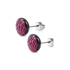 Pink Leopard Print - Post Earrings