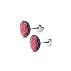 Multi Colored Dots <br> Medical Grade Surgical Stainless <br> Steel Posts