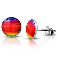Multi Color Stripe - Post Earrings