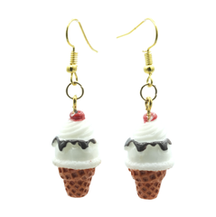 Ice Cream Cone Earrings <br> Nickel  & Lead Free <br> Hypoallergenic <br>
Safe For Sensitive Ears