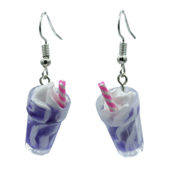 Purple Mini Drink Earrings <br> Nickel  & Lead Free <br>
Hypoallergenic <br> Safe For Sensitive Ears