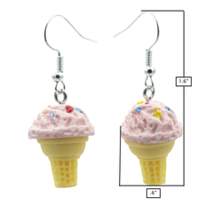 Strawberry Cone
 Earrings <br> Safe For Sensitive Ears <br> Hypoallergenic <br> Nickel & Lead Free 