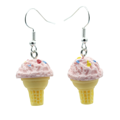 Strawberry Cone
 Earrings <br> Safe For Sensitive Ears <br> Hypoallergenic <br> Nickel & Lead Free 
