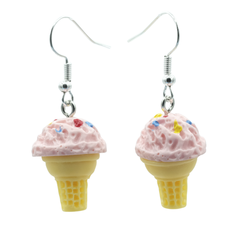 Strawberry Cone
 Earrings <br> Safe For Sensitive Ears <br> Hypoallergenic <br> Nickel & Lead Free 