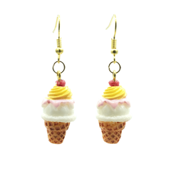 Vanilla & Strawberry Cone <br> Safe For Sensitive Ears <br> Hypoallergenic <br> Nickel & Lead Free 
