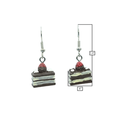Chocolate Cake Earrings <br> Safe For Sensitive Ears <br> Hypoallergenic <br> Nickel & Lead Free 