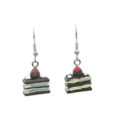 Chocolate Cake Earrings <br> Safe For Sensitive Ears <br> Hypoallergenic <br> Nickel & Lead Free 