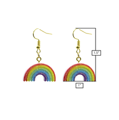 Primary Rainbow Earrings <br> Safe For Sensitive Ears <br> Hypoallergenic <br> Nickel & Lead Free 