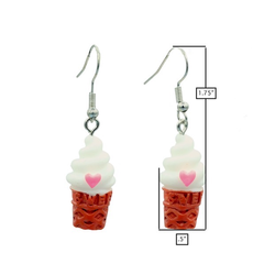 Vanilla Soft Serve Earrings <br> Safe For Sensitive Ears <br> Hypoallergenic <br> Nickel & Lead Free 