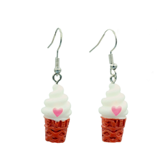 Vanilla Soft Serve Earrings <br> Safe For Sensitive Ears <br> Hypoallergenic <br> Nickel & Lead Free 