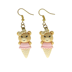 Teddy Bear Cone Earrings <br> Safe For Sensitive Ears <br> Hypoallergenic <br> Nickel & Lead Free 