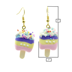 Sprinkle Popsicle Earrings <br> Safe For Sensitive Ears <br> Hypoallergenic <br> Nickel & Lead Free 