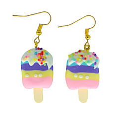 Sprinkle Popsicle Earrings <br> Safe For Sensitive Ears <br> Hypoallergenic <br> Nickel & Lead Free 