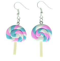 Lollipop Swirl Earrings <br> Safe For Sensitive Ears <br> Hypoallergenic <br> Nickel & Lead Free 