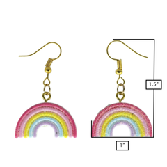Pastel Rainbow Earrings  <br> Safe For Sensitive Ears <br> Hypoallergenic <br> Nickel & Lead Free 
