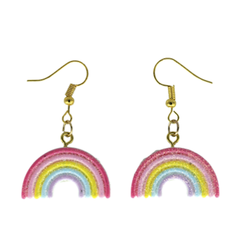 Pastel Rainbow Earrings  <br> Safe For Sensitive Ears <br> Hypoallergenic <br> Nickel & Lead Free 
