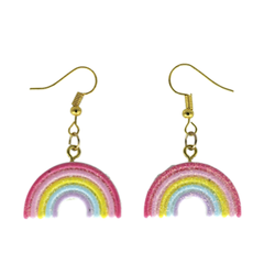 Pastel Rainbow Earrings  <br> Safe For Sensitive Ears <br> Hypoallergenic <br> Nickel & Lead Free 
